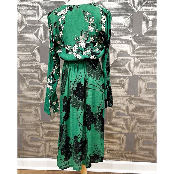 FREE PEOPLE Mixed Print Twist Dress in Green - Picture 3 of 10